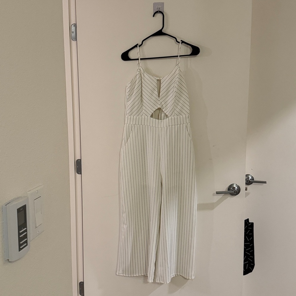 White Striped Jumpsuit